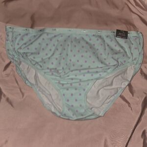 Avenue Mint Green and Purple Polka Dot Panties